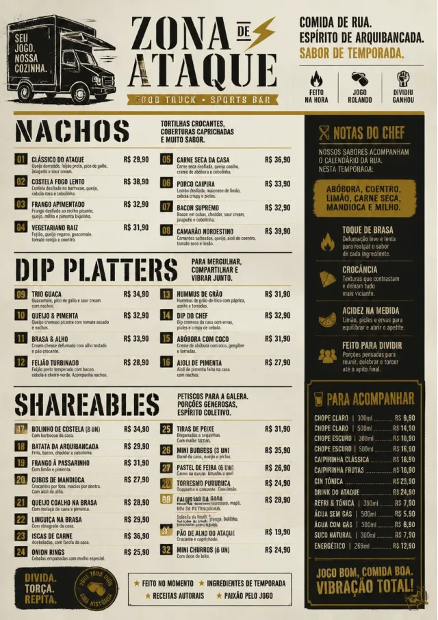 Food Truck Bold sports-bar-menu menu template preview