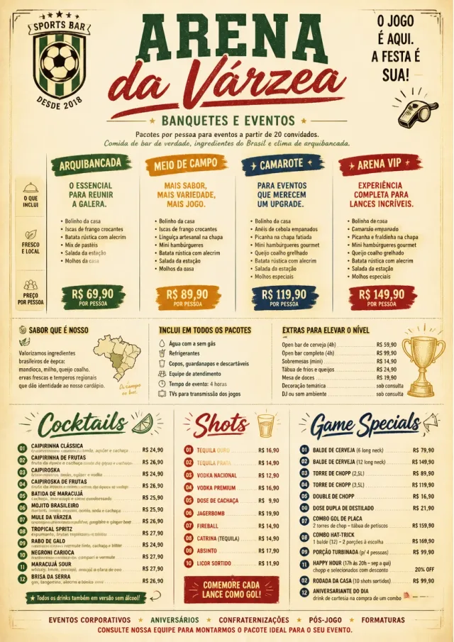 Banquet Catering sports-bar-menu menu template preview