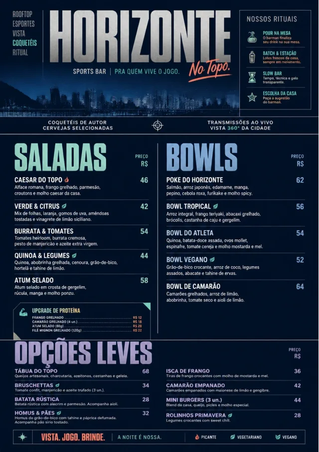 Rooftop Skyline sports-bar-menu menu template preview