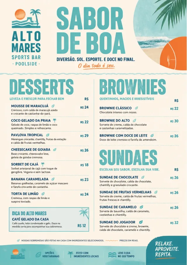 Resort Poolside sports-bar-menu menu template preview
