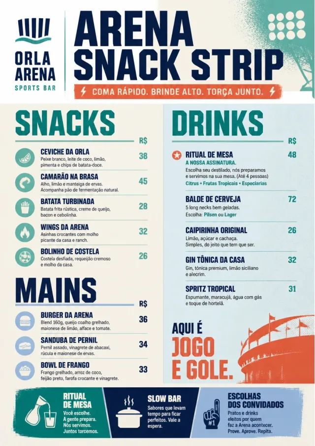 Arena Snack Strip sports-bar-menu menu template preview