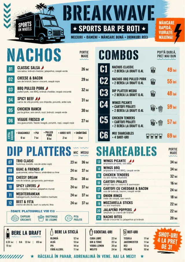 Food Truck Bold sports-bar-menu menu template preview