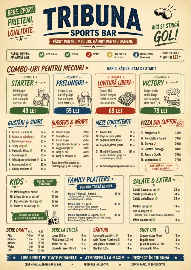 Convention Quick sports-bar-menu menu template preview