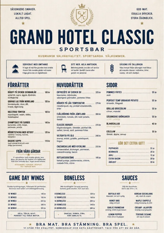 Grand Hotel Classic sports-bar-menu menu template preview
