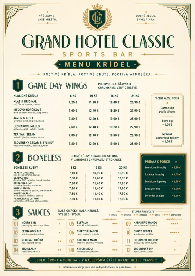 Grand Hotel Classic sports-bar-menu menu template preview