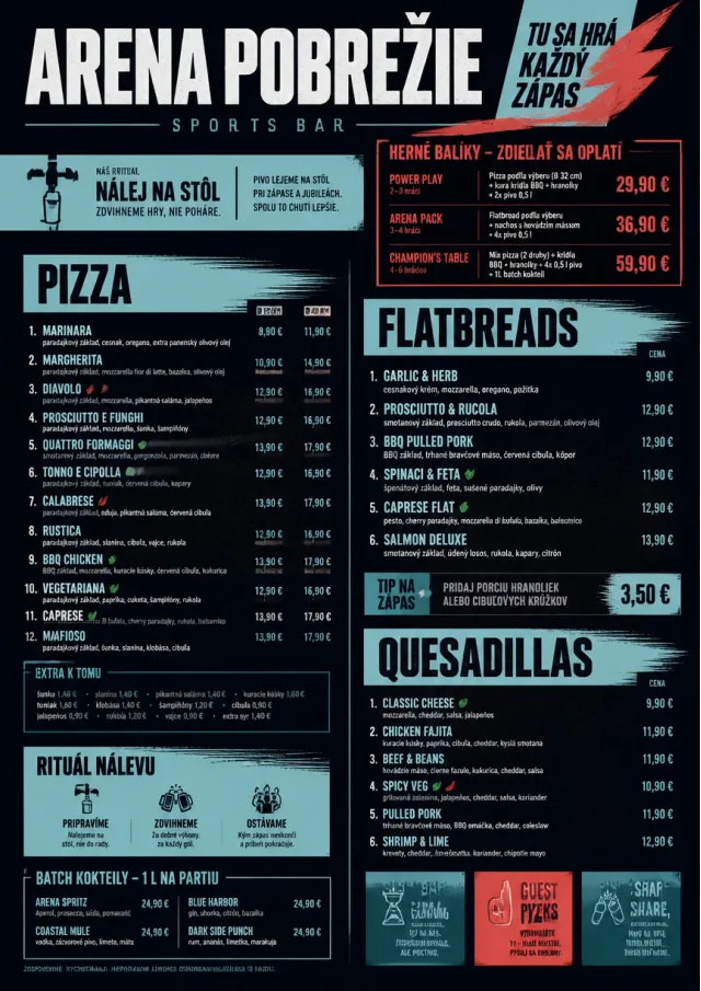Sports Arena Energy sports-bar-menu menu template preview