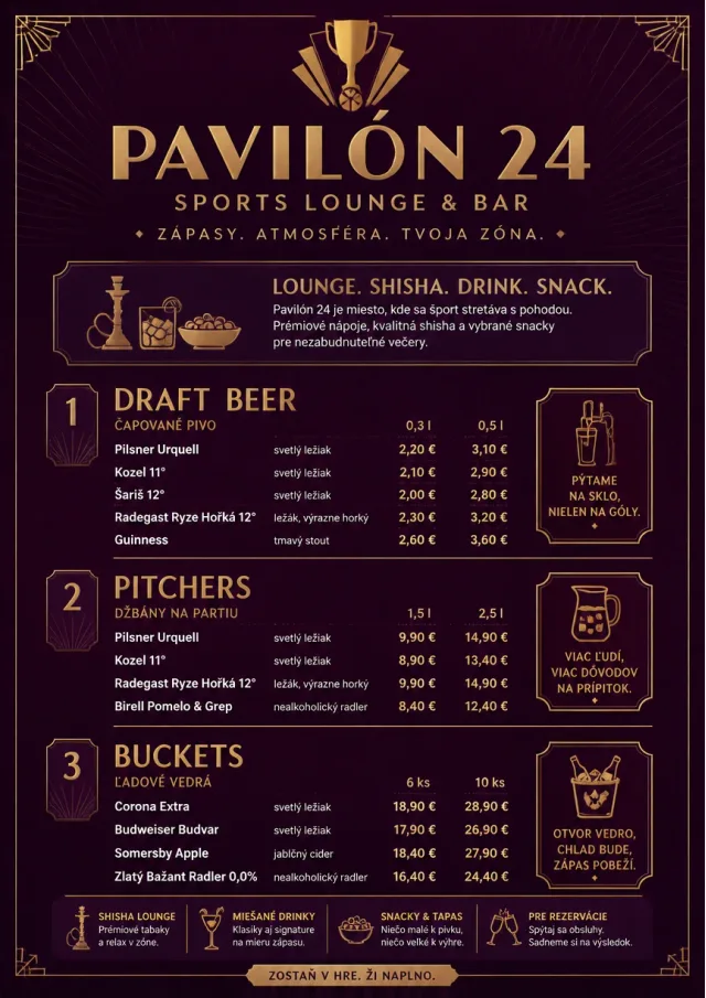 Lounge Velvet sports-bar-menu menu template preview