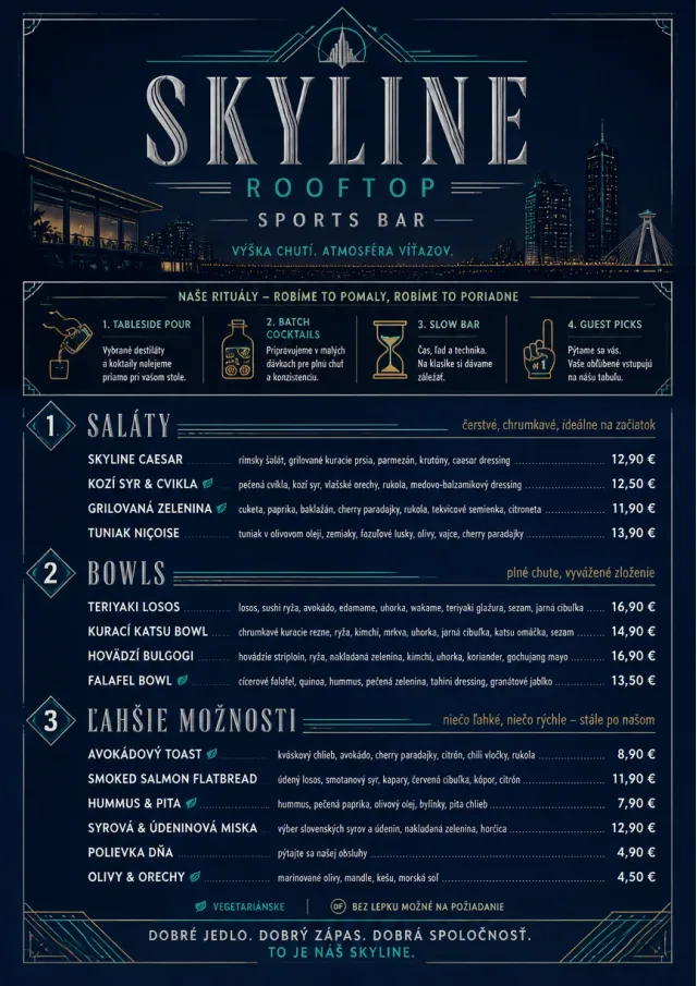 Rooftop Skyline sports-bar-menu menu template preview