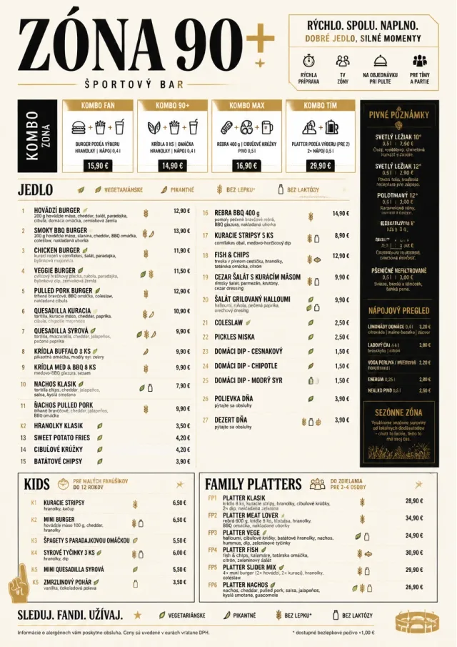 Convention Quick sports-bar-menu menu template preview