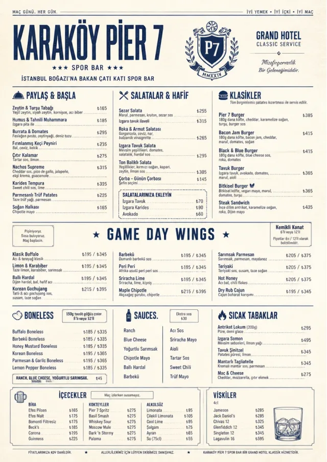 Grand Hotel Classic sports-bar-menu menu template preview