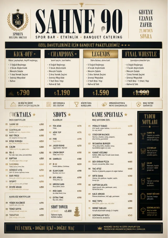 Banquet Catering sports-bar-menu menu template preview