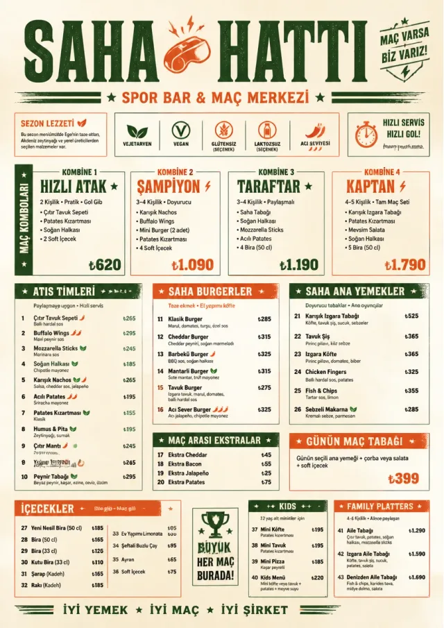 Convention Quick sports-bar-menu menu template preview