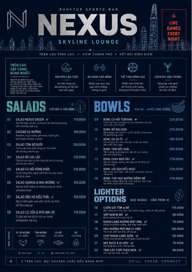 Rooftop Skyline sports-bar-menu menu template preview