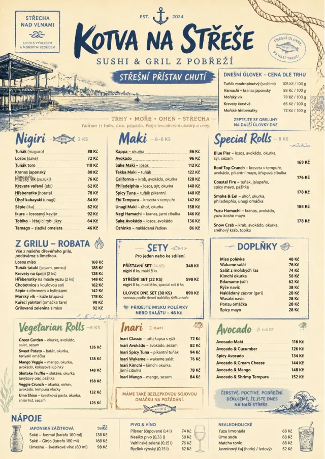 Coastal Regional sushi-menu menu template preview