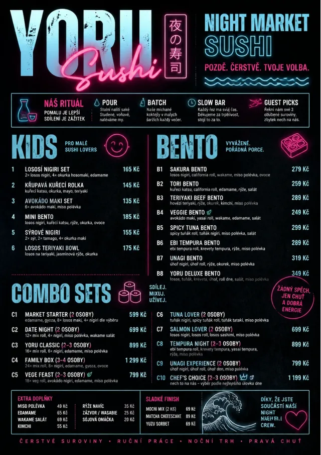 Night Market Neon sushi-menu menu template preview