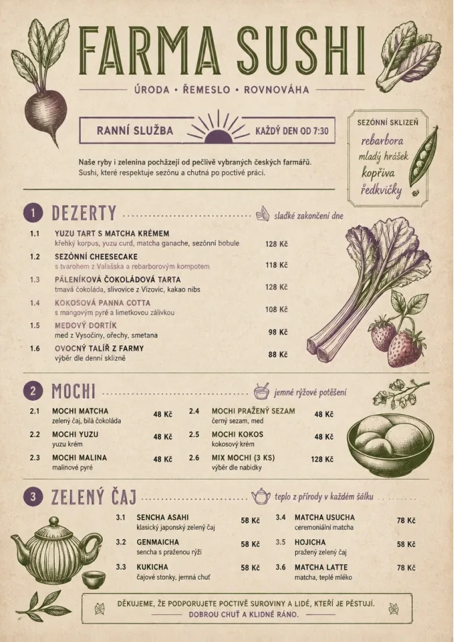 Farm Table Rustic sushi-menu menu template preview