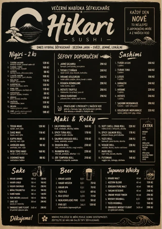 Chef Specials Board sushi-menu menu template preview