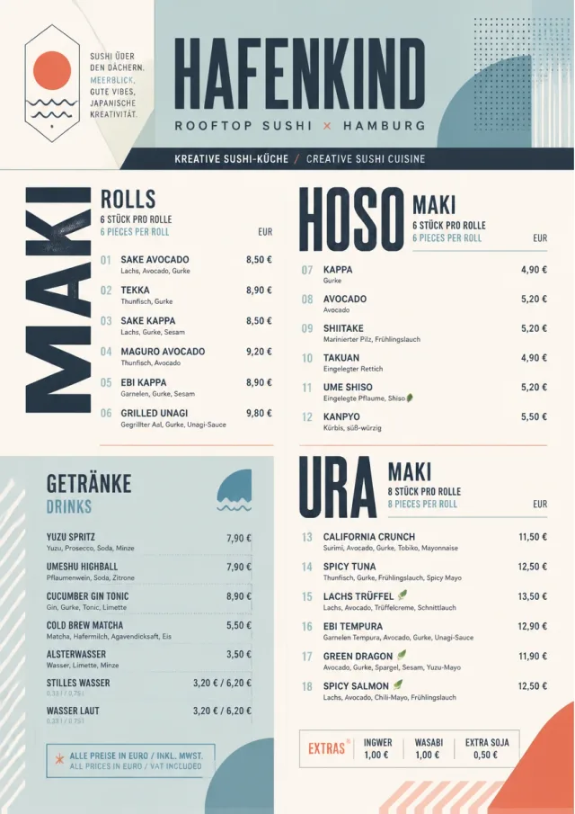 Modern Fusion sushi-menu menu template preview