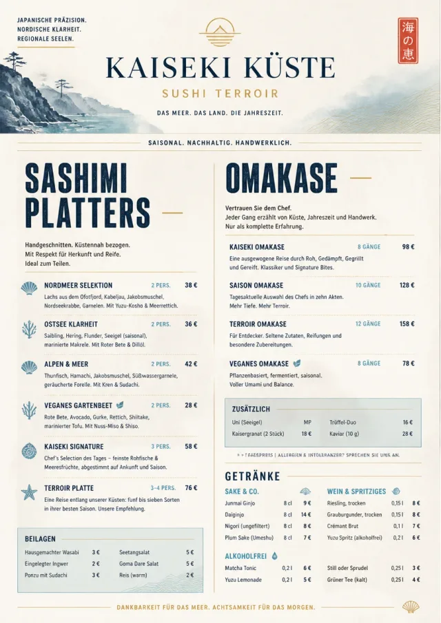 Fine Regional sushi-menu menu template preview