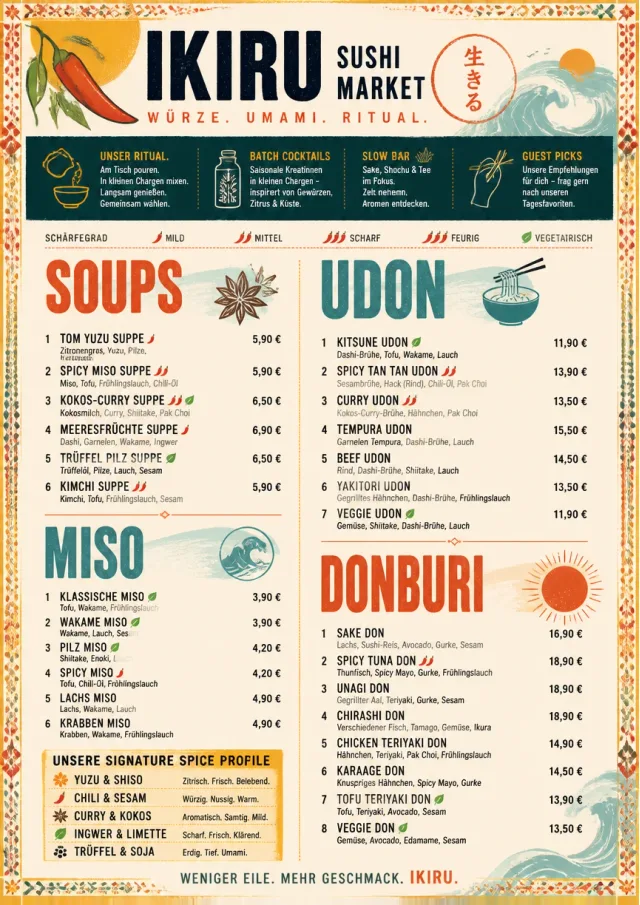 Spice Market Bold sushi-menu menu template preview