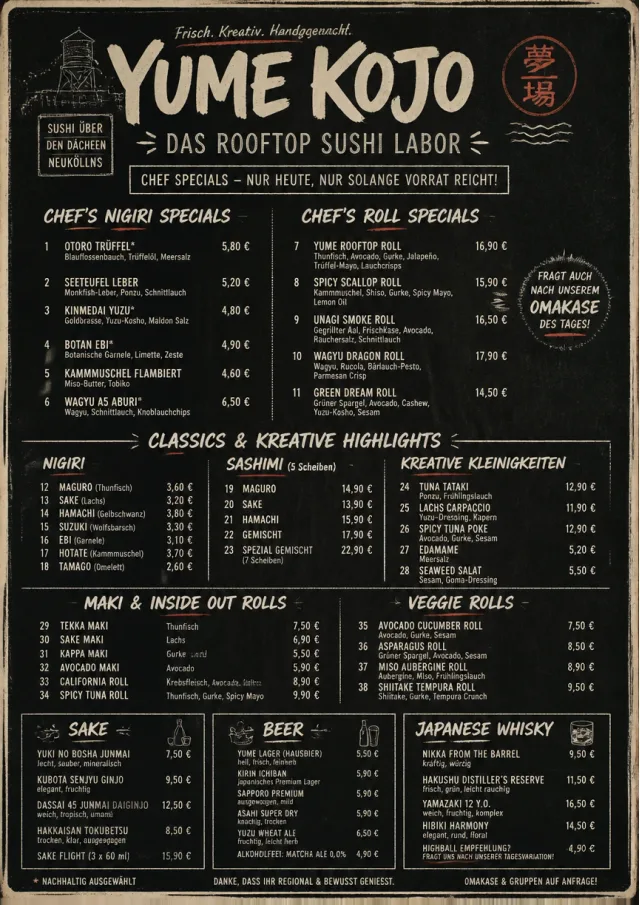 Chef Specials Board sushi-menu menu template preview