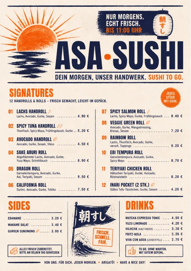 Street Stall Flyer sushi-menu menu template preview
