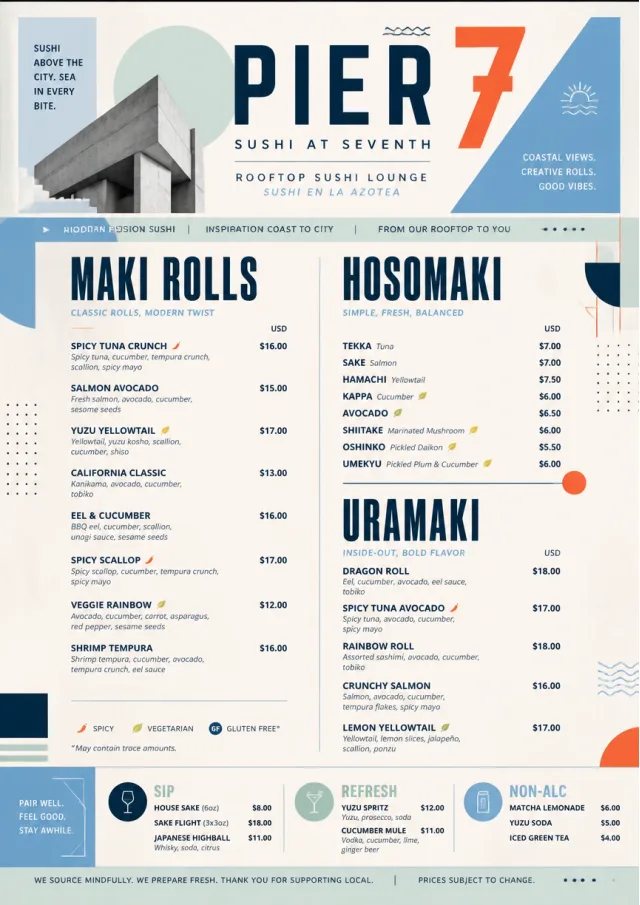 Modern Fusion sushi-menu menu template preview