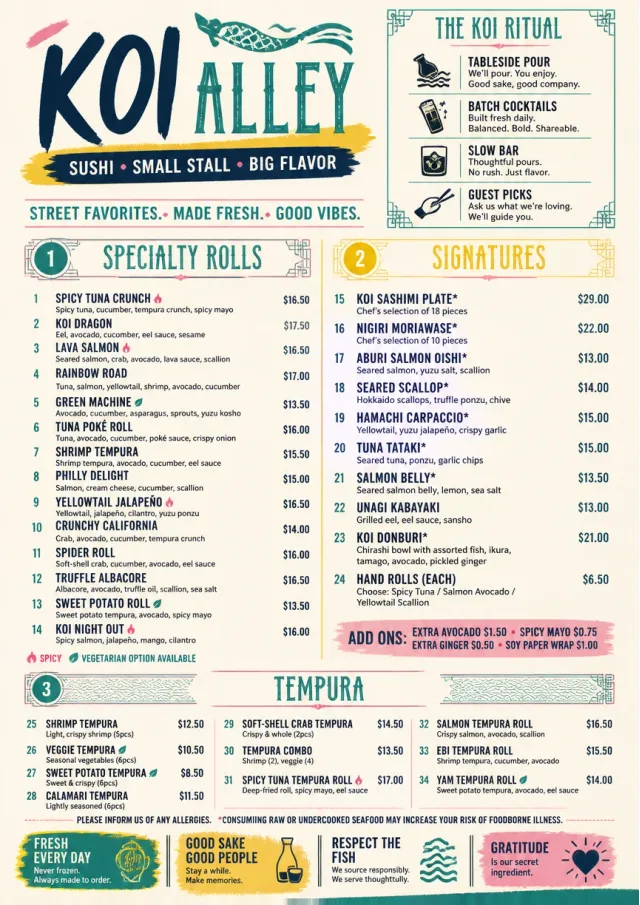 Street Stall Energy sushi-menu menu template preview