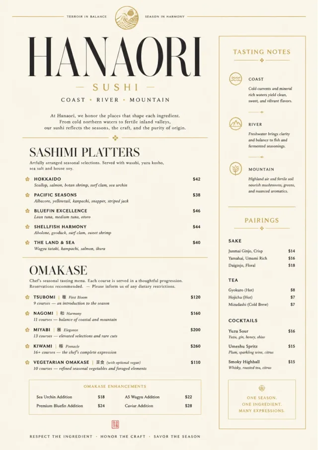 Fine Regional sushi-menu menu template preview