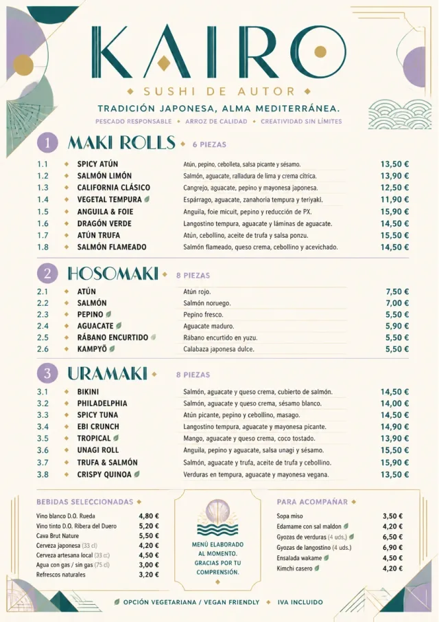 Modern Fusion sushi-menu menu template preview