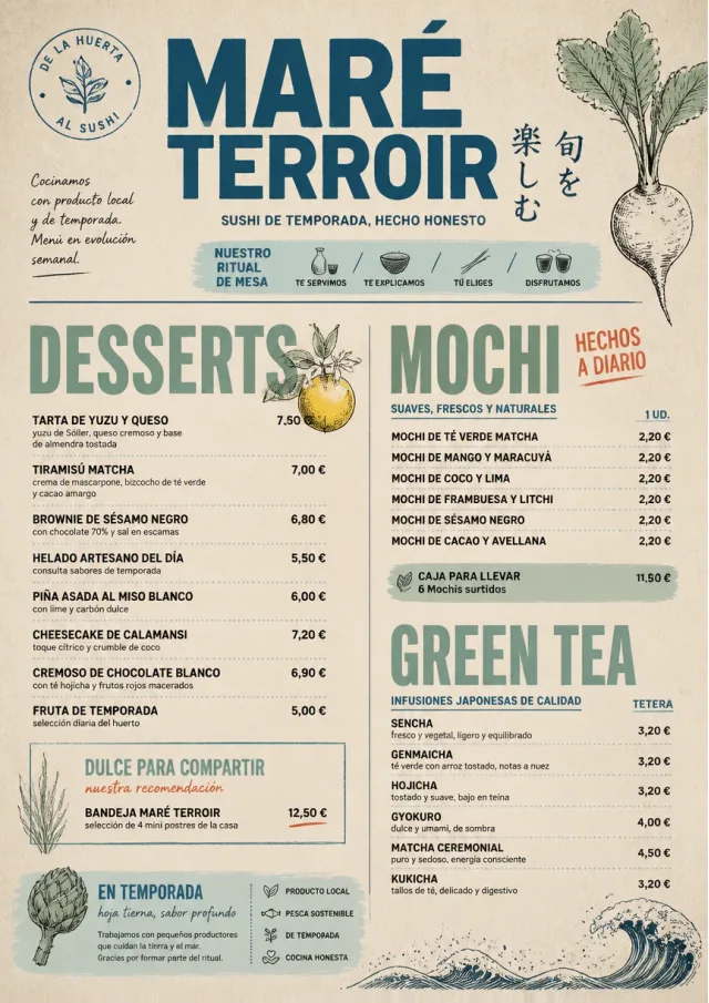 Farm Table Rustic sushi-menu menu template preview