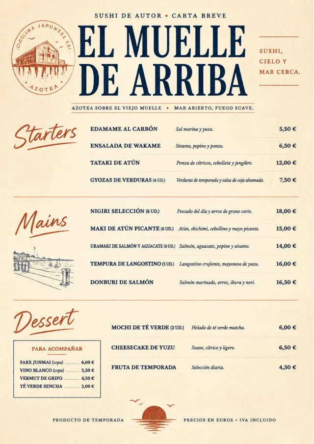 Chef Carte Brève sushi-menu menu template preview