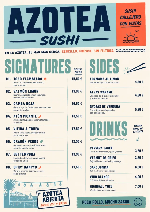 Street Stall Flyer sushi-menu menu template preview