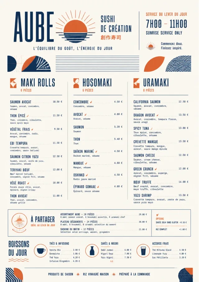Modern Fusion sushi-menu menu template preview