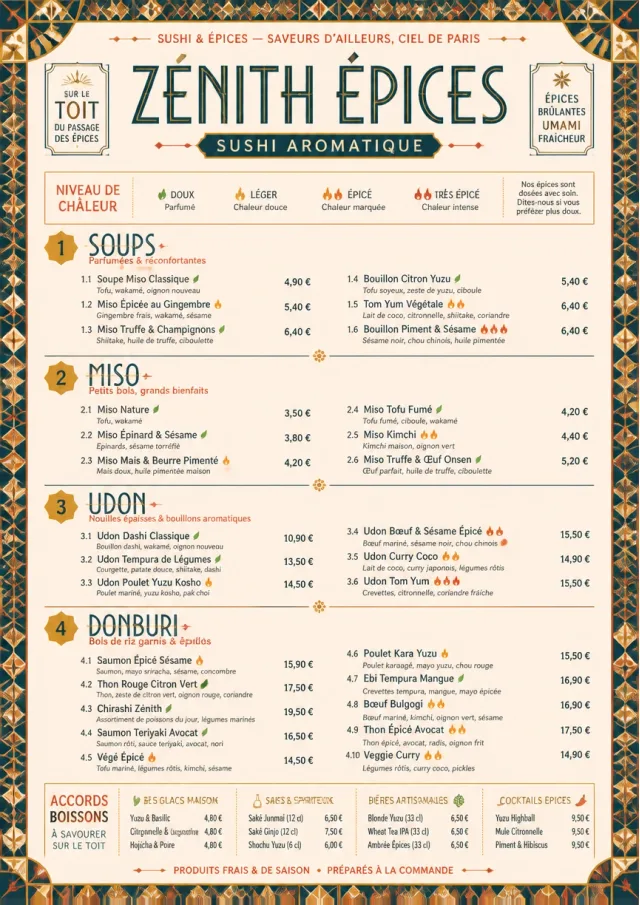Spice Market Bold sushi-menu menu template preview