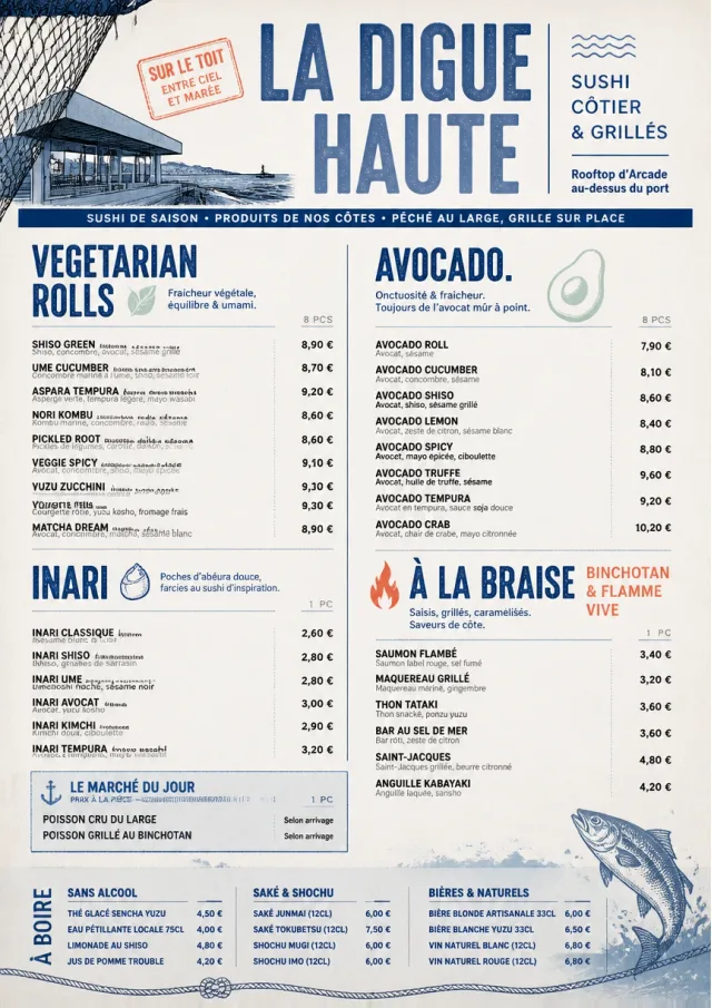 Coastal Regional sushi-menu menu template preview