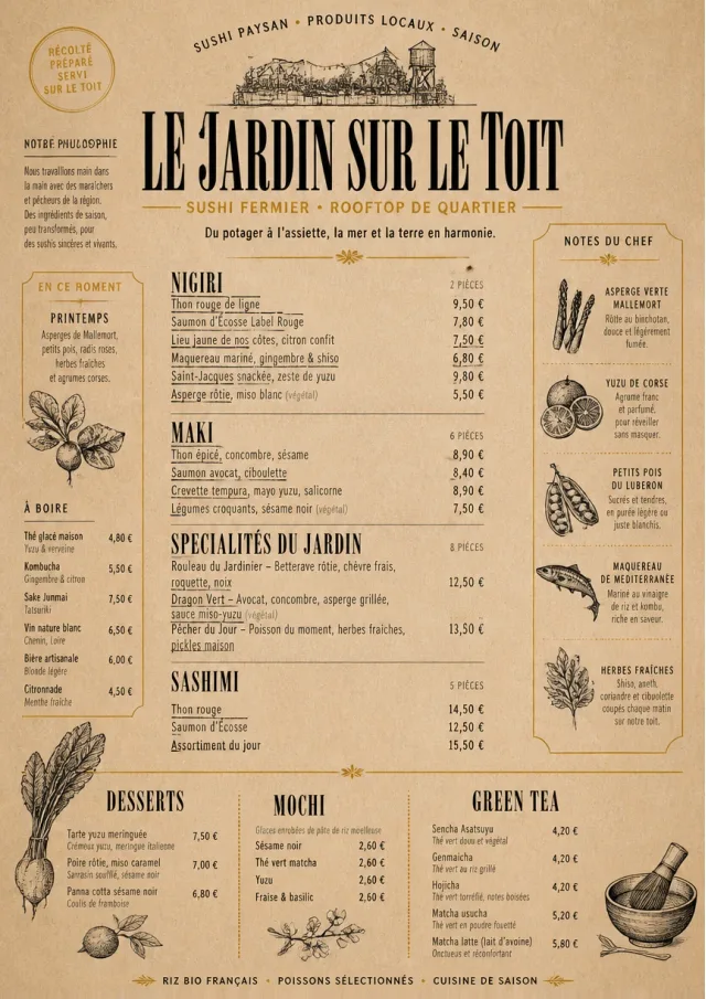 Farm Table Rustic sushi-menu menu template preview