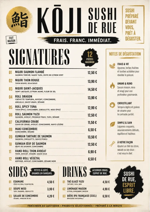 Street Stall Flyer sushi-menu menu template preview