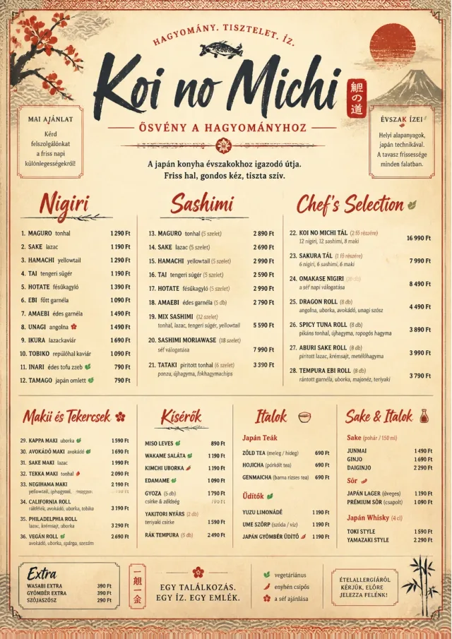 Heritage Tradition sushi-menu menu template preview