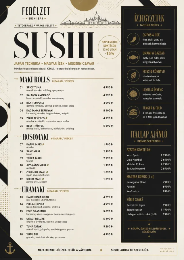 Modern Fusion sushi-menu menu template preview