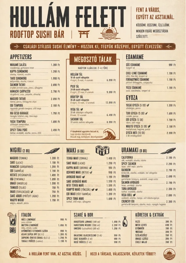 Family Style Feast sushi-menu menu template preview