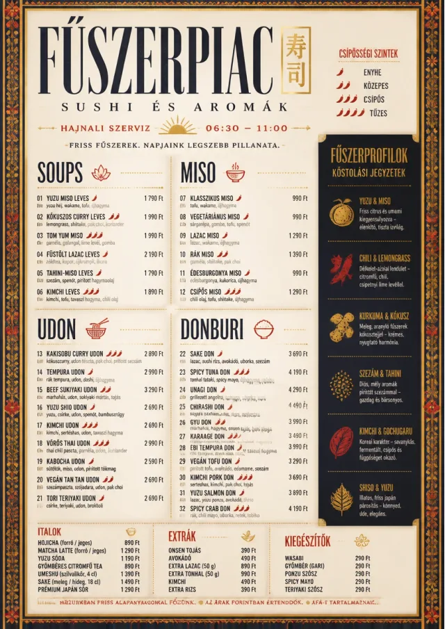 Spice Market Bold sushi-menu menu template preview