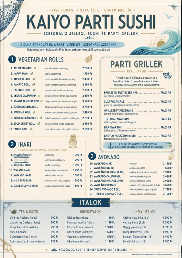 Coastal Regional sushi-menu menu template preview