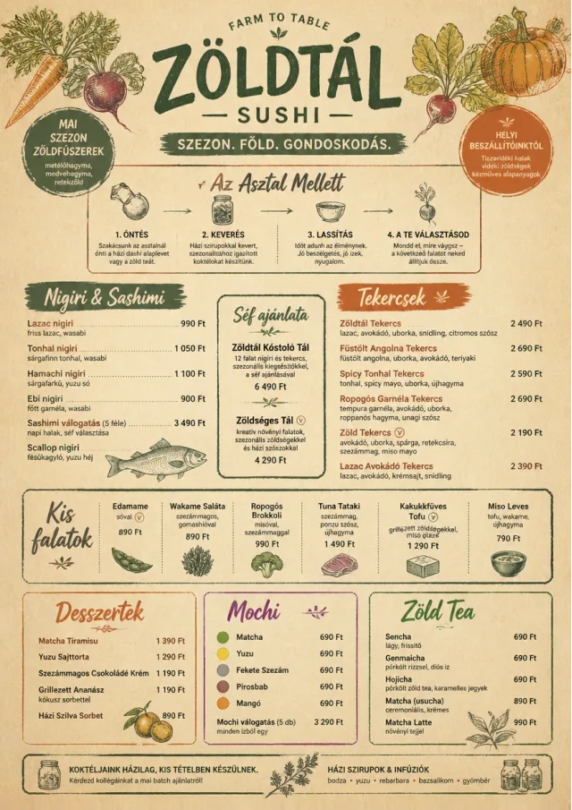 Farm Table Rustic sushi-menu menu template preview