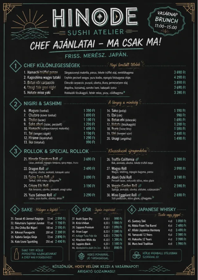 Chef Specials Board sushi-menu menu template preview