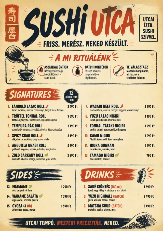 Street Stall Flyer sushi-menu menu template preview