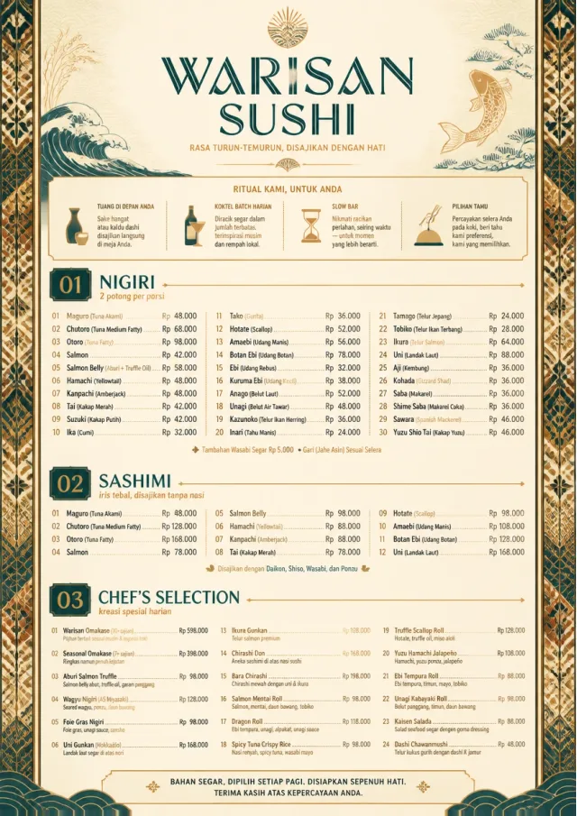 Heritage Tradition sushi-menu menu template preview