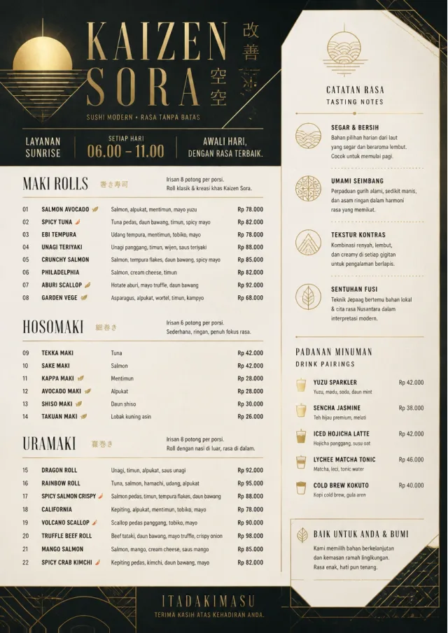 Modern Fusion sushi-menu menu template preview