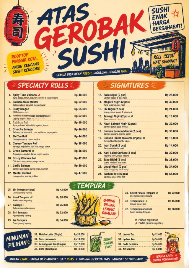 Street Stall Energy sushi-menu menu template preview