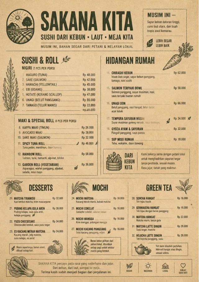 Farm Table Rustic sushi-menu menu template preview